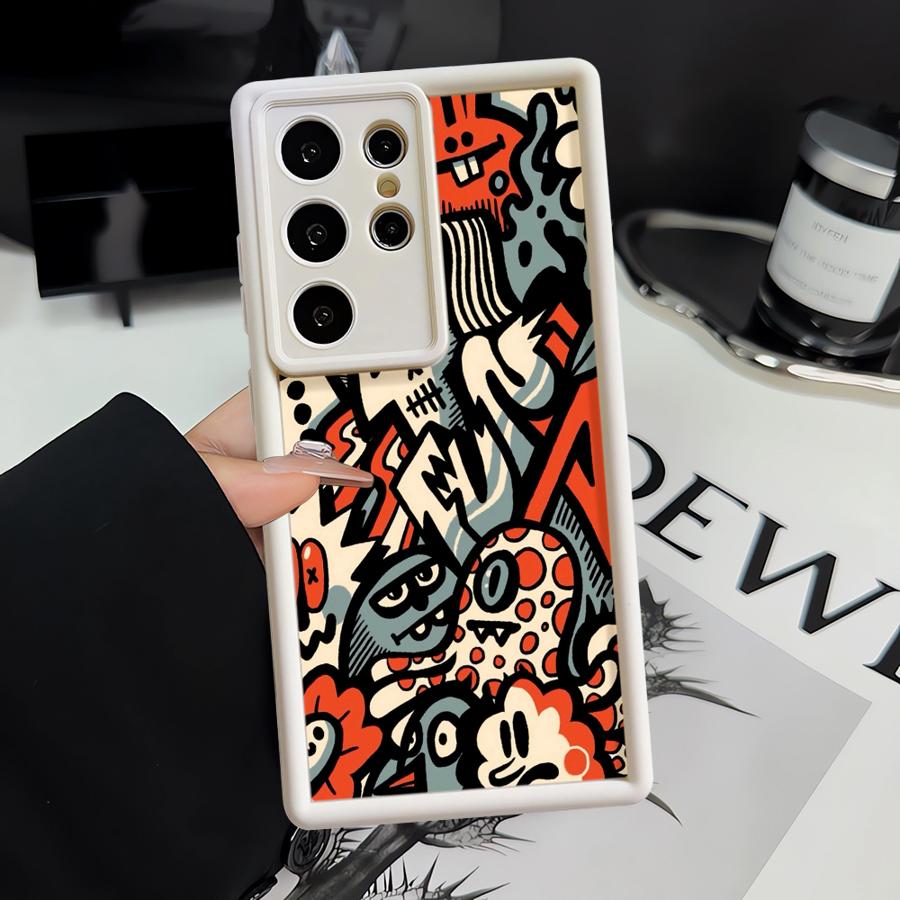 Pink Graffiti Pattern Phone Cover Case for Samsung Galaxy S26 Ultra S25 Edge S24Ultra S24 Plus S22 S20FE S25 S21 S23 FE