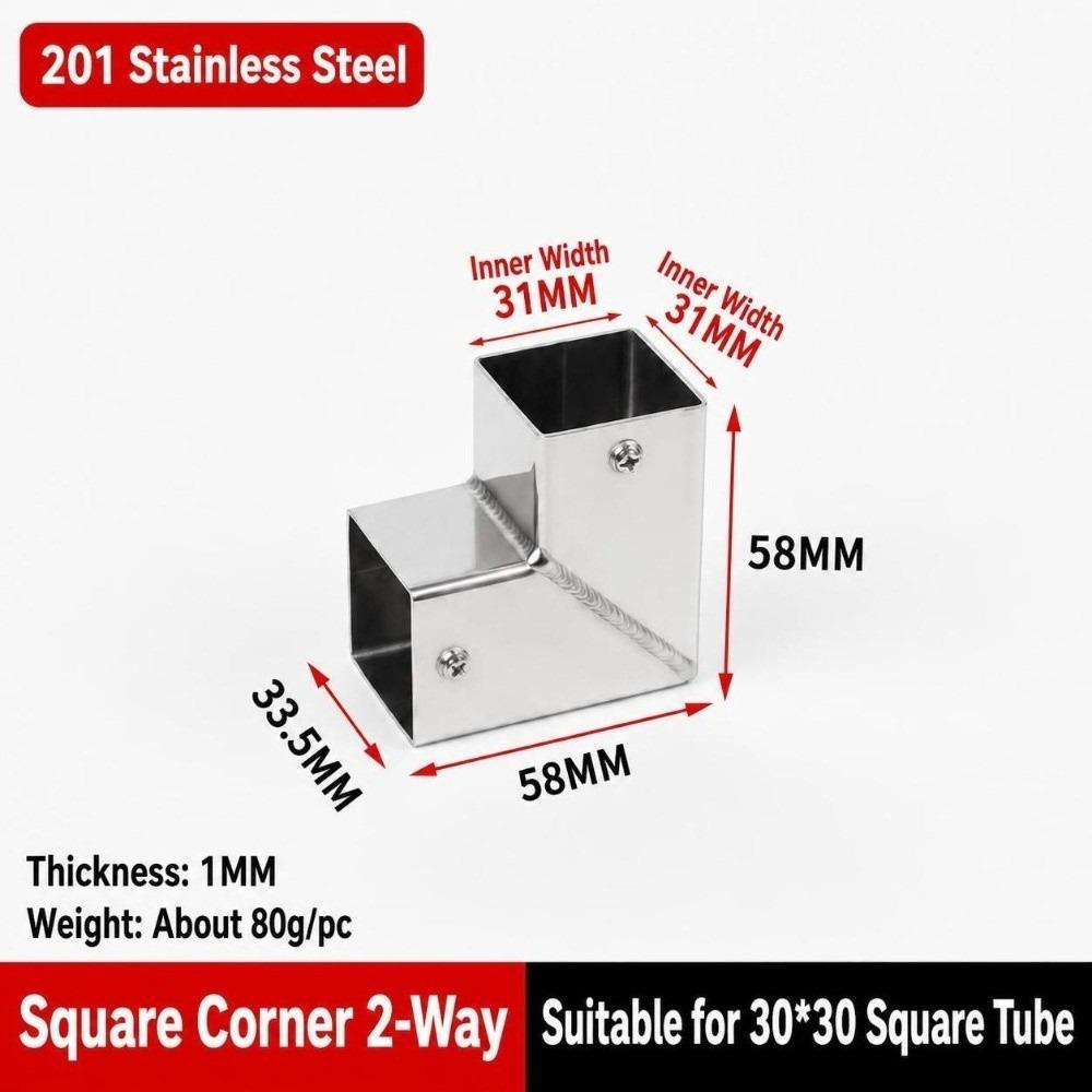 20mm 30mm Square Tube Connector Two/Three/Four/Five-Way Right Angle Tube Coupling Connector Heavy Duty Quick Connect