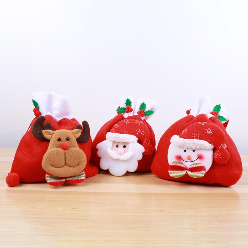 Christmas English Apple Bag Santa Claus Children's Gift Bag Candy Bag Christmas Gift Christmas Bag Bundle Handmade