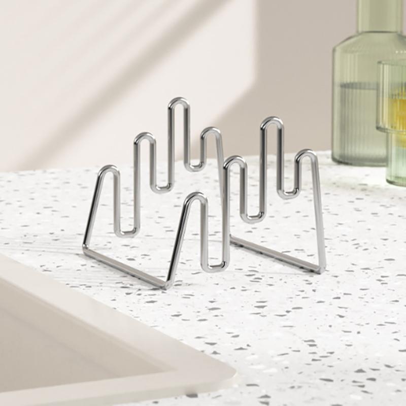Support Organisateur d'Assiettes Acier Inoxydable Support pour Couvercles de Casseroles Support de Rangement pour Planches à Découper Moderne Robuste Multifonctionnel Pour Cuisine