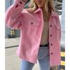 Polo Collar Woolen Coat Women's Casual Long Sleeved Top Solid Color Single Breasted Commuting Loose Jacket Autumn Winter New Fashion