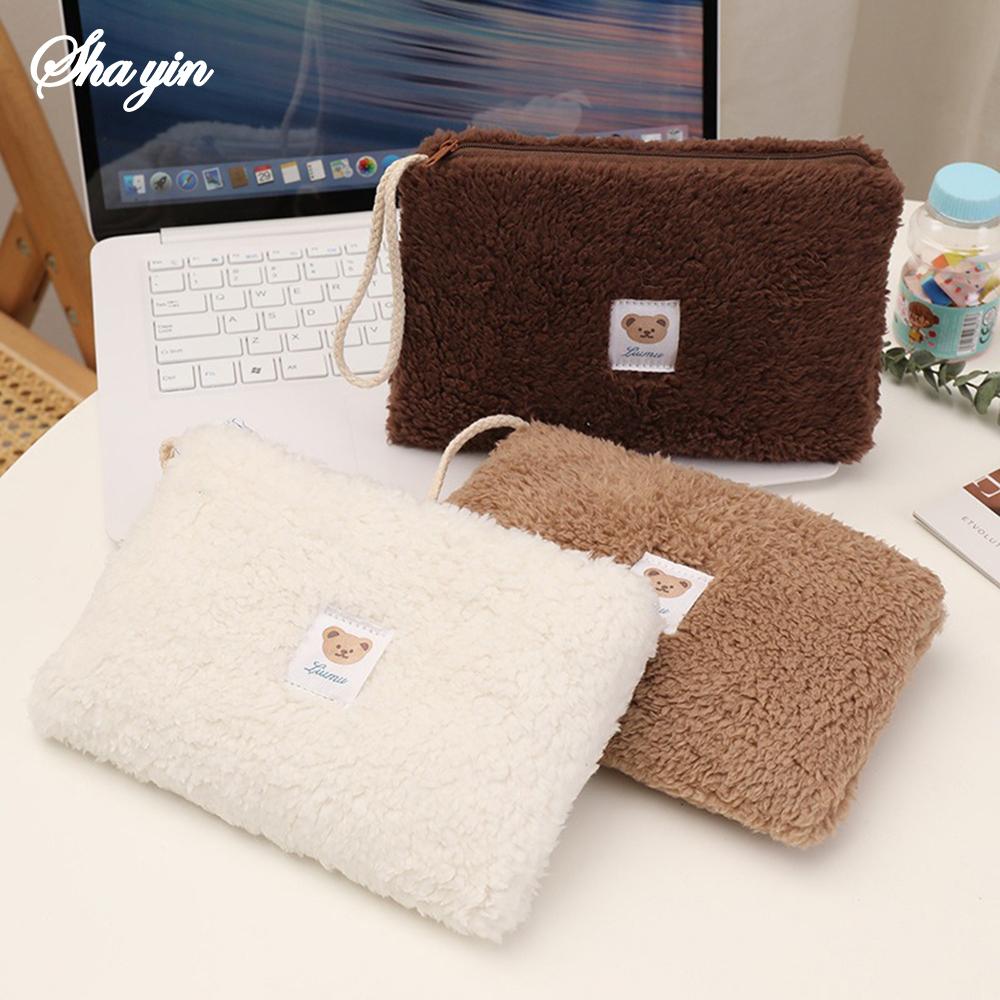 Large Capacity Cute Plush Travel Cosmetic Lipstick Storage Bag Women Makeup Kits Handbags Organizer Wallet Pencil Case Pouch Bag