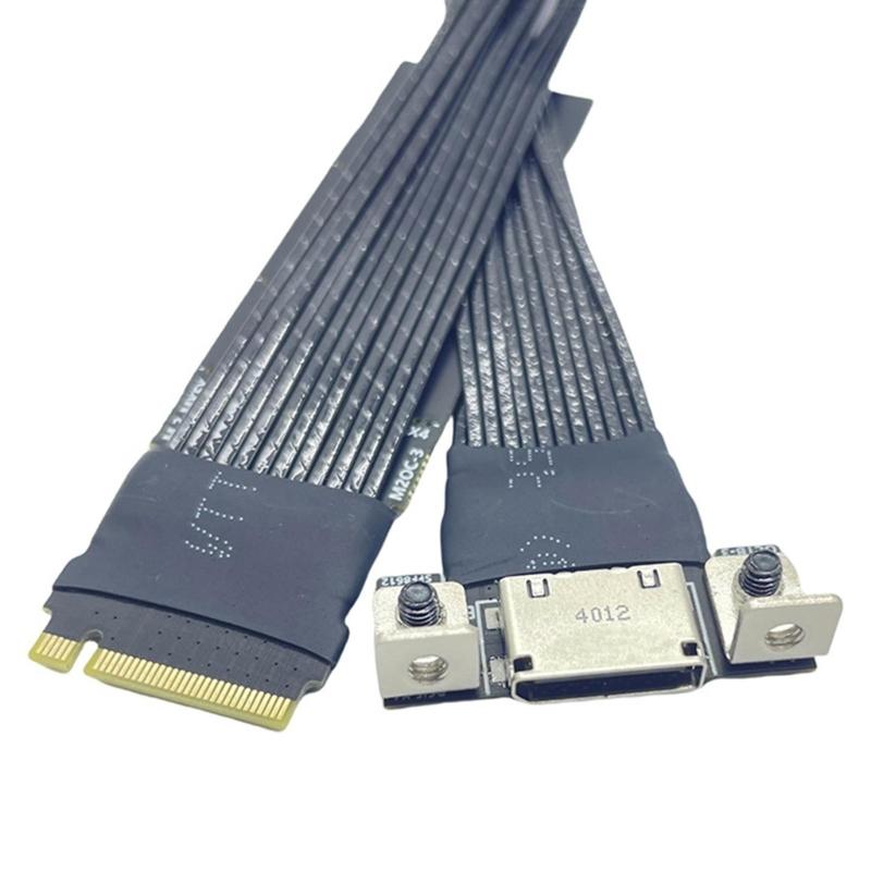 M.2 to Oculink 4i Extension Cable PCIe4.0 Gen4 Silver Plated Cable for M.2 M Key NVME to SFF8611 Adapter Cable