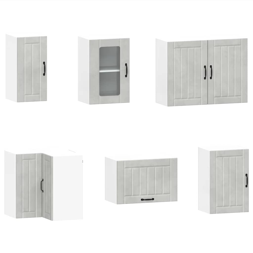 Kitchen Cabinet Set, Lucca, 11-Piece, Concrete Gray
