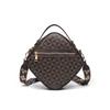 Women's Bag Personalized Rhombus Printing Broadband Shoulder Crossbody White Chest Bag with Pendant Round Change Bag