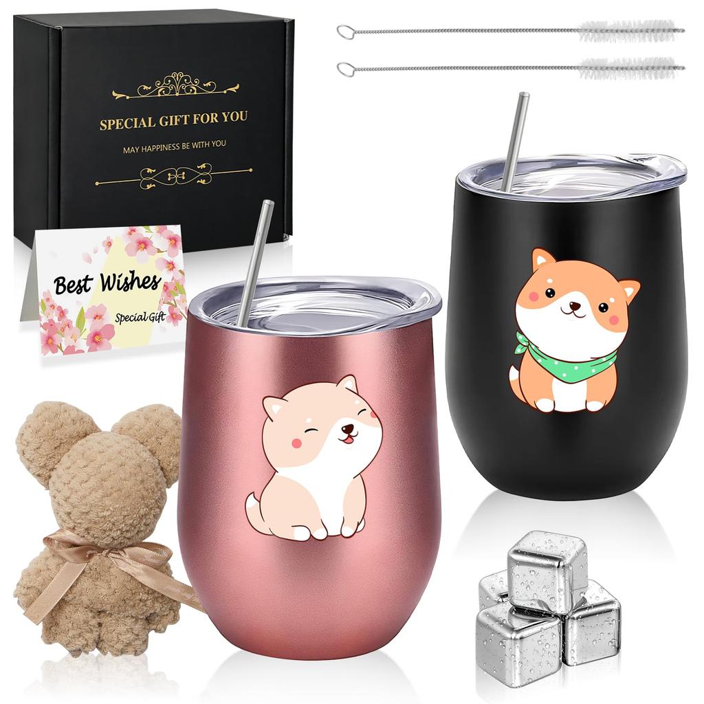 Cute dog matching gift perfect for and female Keeps drinks hot or Stylish and practical gifts for dog set of A great gift for or New and black dog