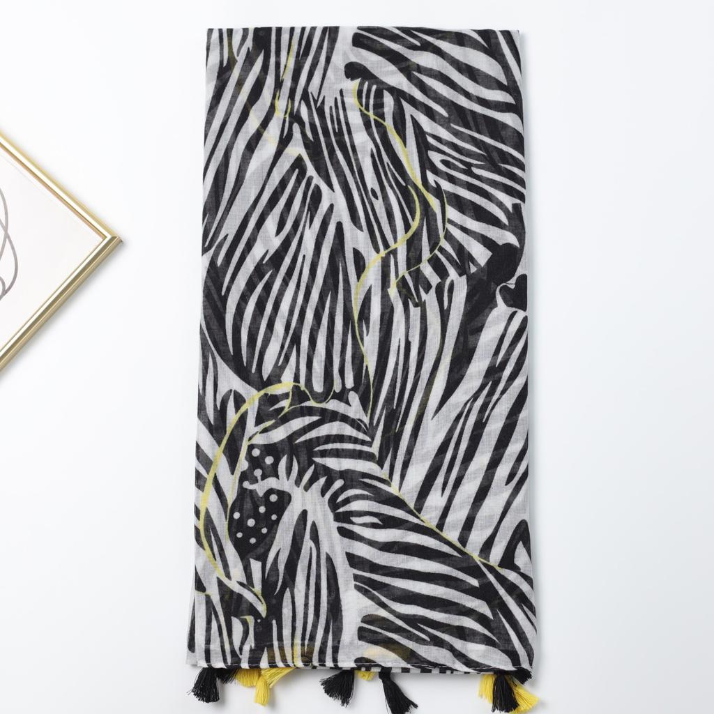 Punk Zebra Bali Yarn Printing Long Towel Factory Sales Travel Vacation Sun Protection Warm Women Shawl