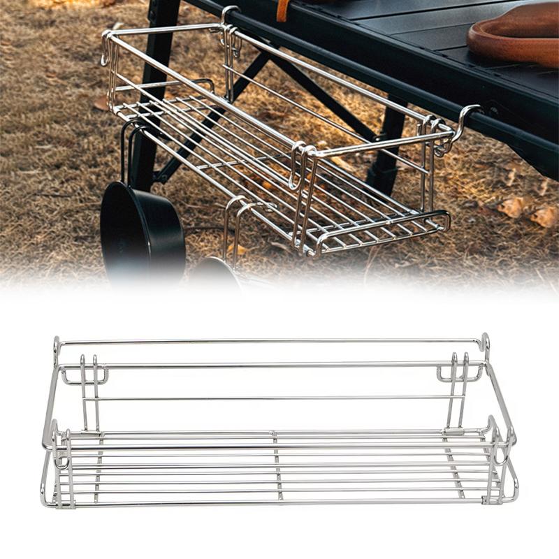 Portable Hanging Storage Basket For Table Office Camping Foldable Aluminum Desk Shelf Organizer