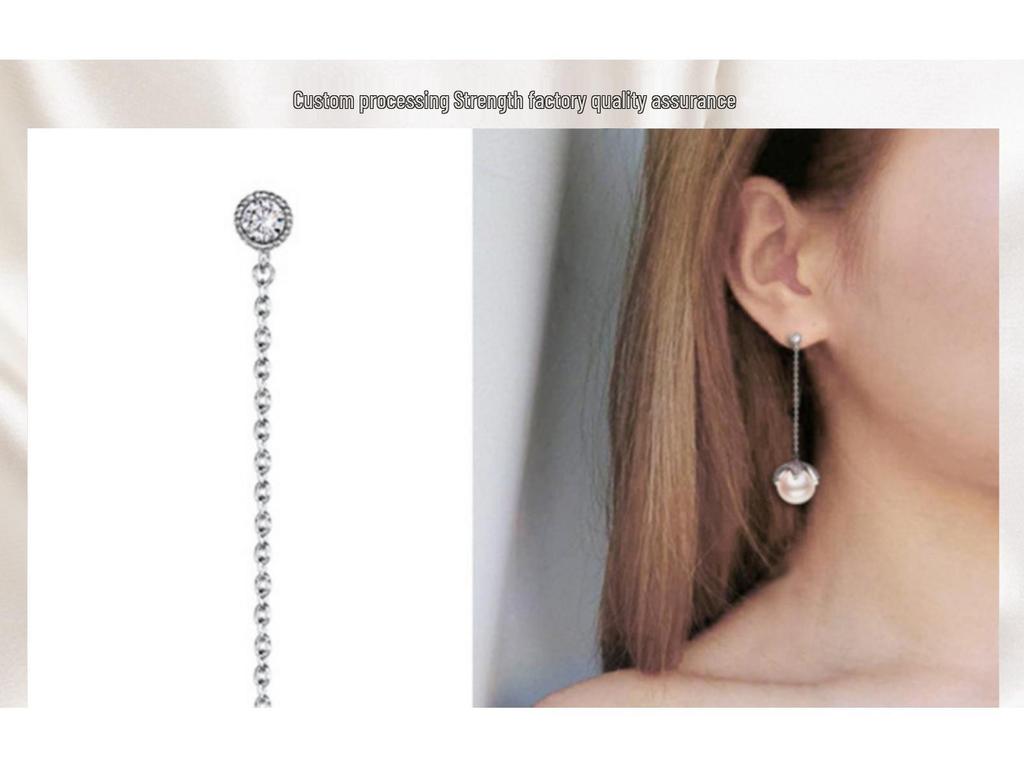 Koreanische Temperament Perlen Quasten Ohrringe, S925 Silbernadel, Schlicht und Vielseitig.