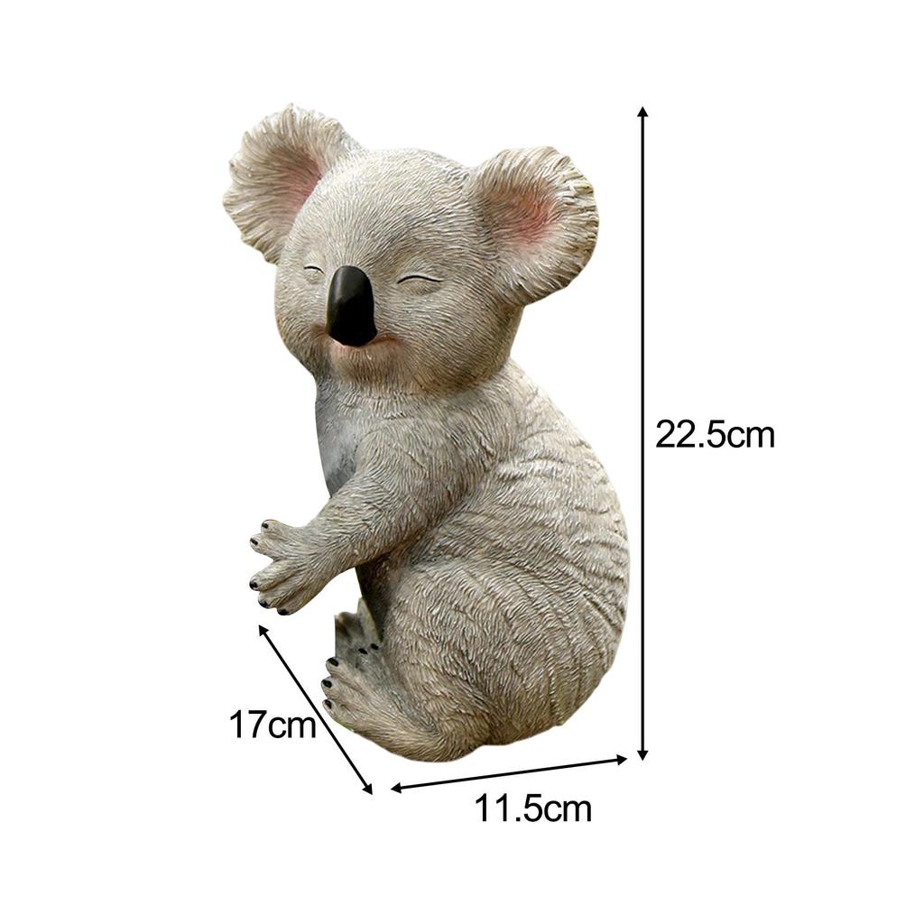 Statua Koala Creativa in Resina per Esterno Prato Giardino Animale Statuetta per Giardino delle Fate Paesaggio in Miniatura Ornamento Cortile Posteriore Scrivania