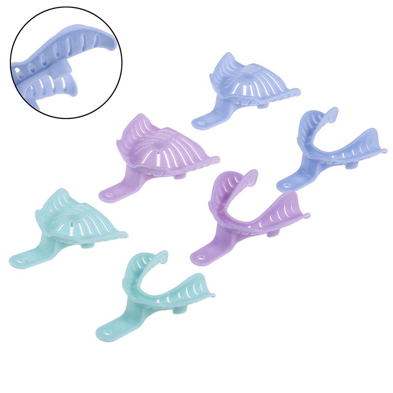 6ks barevné dentální otiskovací misky Plastové materiály Držák na zuby