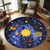 Outer Space Planet Print Round Carpet Bedroom Rug Computer Chair Swivel Floor Mat Living Room Cartoon Children's Room Floor Mat