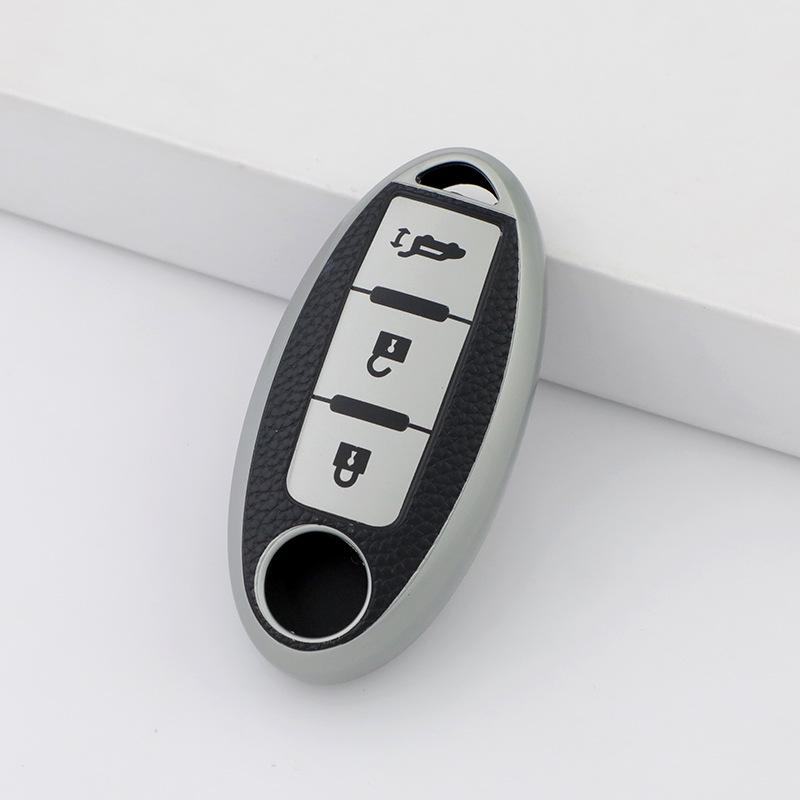 Nissan Key Cover: Fits New Sylphy, Qashqai, Teana & Tiida - Leather Grain Holder