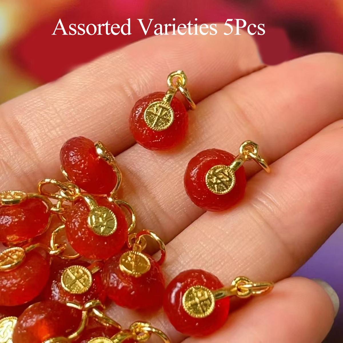 

5Pcs, Natural Stone Red Gemstone Pendant With Golden Buckle, Stylish Minimalist Handcrafted Round Charms for Jewelry Making DIY Necklace Accessories 5Pcs/8×11mm красный