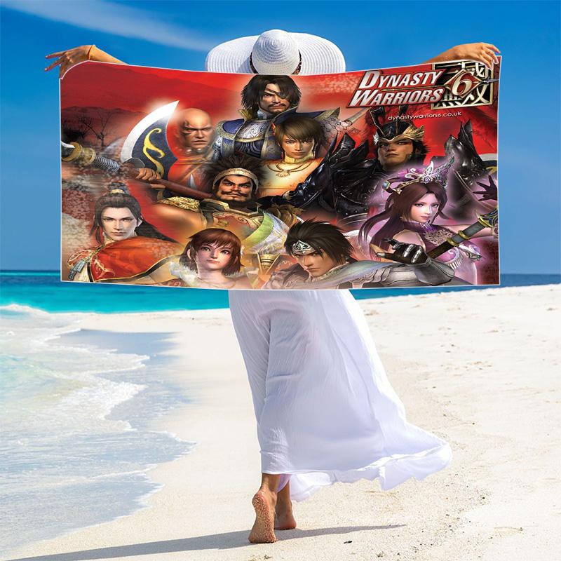 Dynasty Warriors Print Beach Towel, Large Soft Quick Dry Towel for Beach Camping Swimming