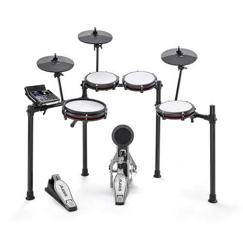 Alesis Nitro Max Kit Electronic Drum Set with Quiet Mesh Pad, Foldable 10-inch Snare, Bluetooth, USB, MIDI, Over 440 Sounds, Drumsticks, Practice, Dru