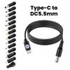 Typ C auf DC 5,5MM Power Boost Kabel 5V Boost Leitung 14 Adapter Schnelllade USB C auf DC Stecker für WLAN-Router Ventilator TV-BOX