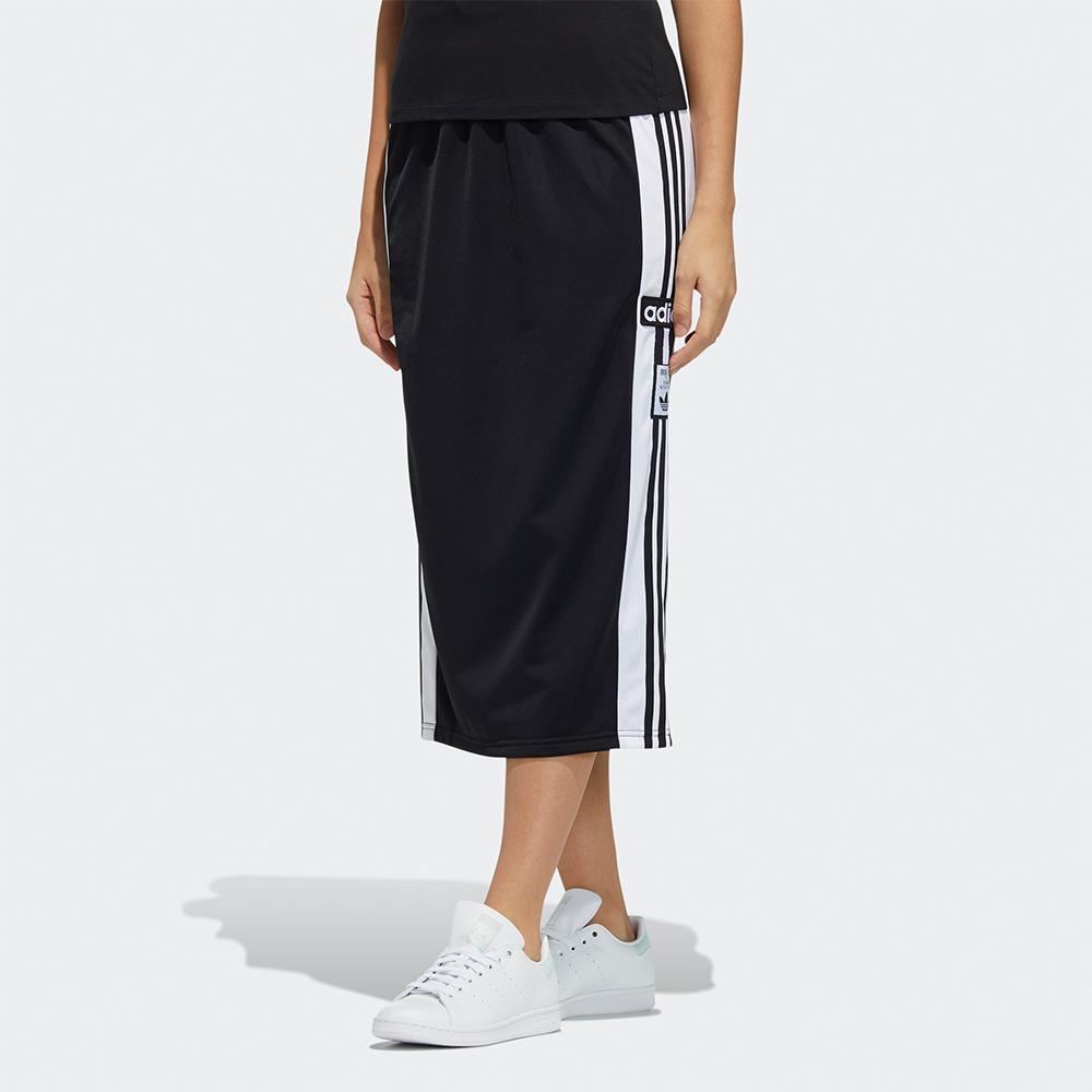 Adidas Originals Adibreak Skirt With Drawstring Mid Waist Loose Sports Snap Button Casual Long Skirt Women skirts Black H39022