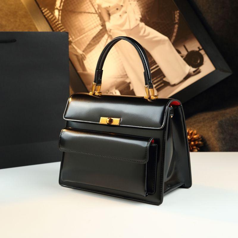 Leather Women'S Bag Kelly Bag Temperament High Value Commuting Light Luxury Portable Messenger Bag Foreign Style Tide