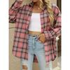 Vintage-Inspired Plaid Long Sleeve Shirt for Women - Blend, Button-Up, Machine Washable - Perfect for Fall & Spring