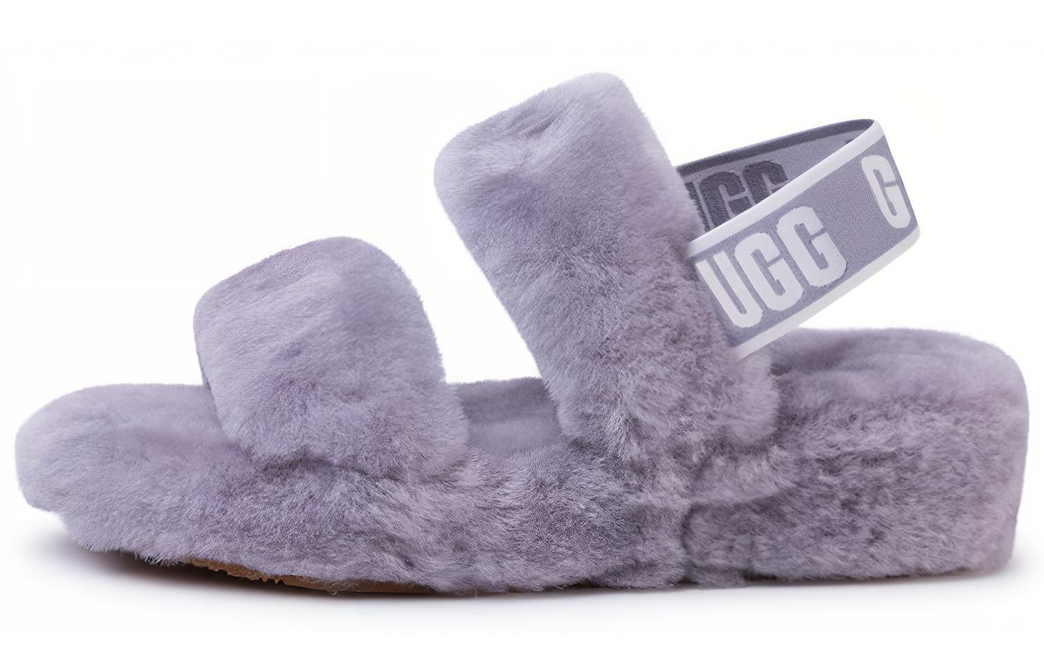 UGG Oh Yeah Sandals Gray Purple Women s 1107953-SAMT 38