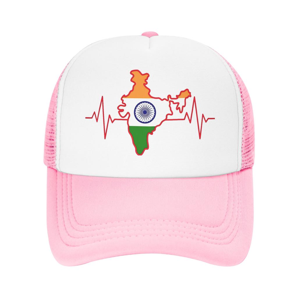 Heartbeat Of India Tricolor Map Pulse Art Casual Sun Hats For Women Unisex Spring Outdoor Sports Baseball Cap Vintage Hats