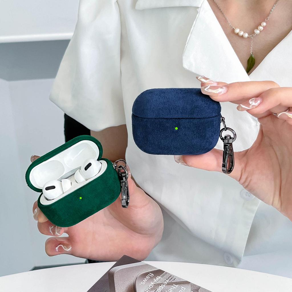 Suede Texture Protective Case for Apple AirPods 1/2, Pro, 3rd & 4th Gen Bluetooth Earphones