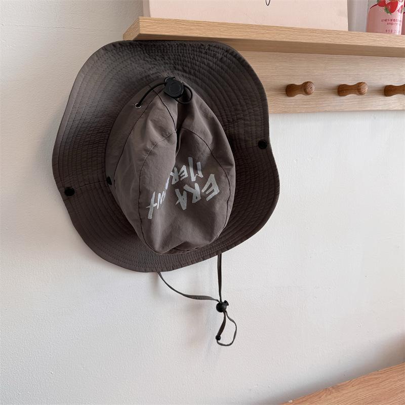 

Versatile Style Hat Letter Printing Womens Sunshade Fishermans Hatscaps сірий колір