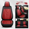 Universal Full Leather Car Seat Covers for All Seasons - Five Seats, Full Coverage with Backrest Cushion