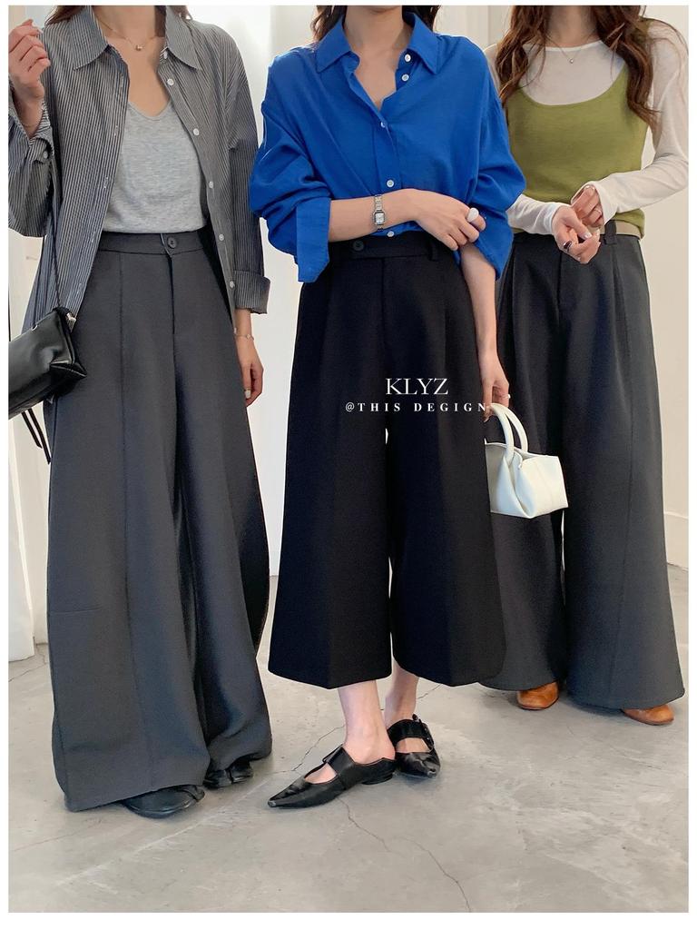 2026 Spring/Summer Wide-Leg Cropped Pants: Versatile, Fashionable, Simple Eight-Point Suit Pants