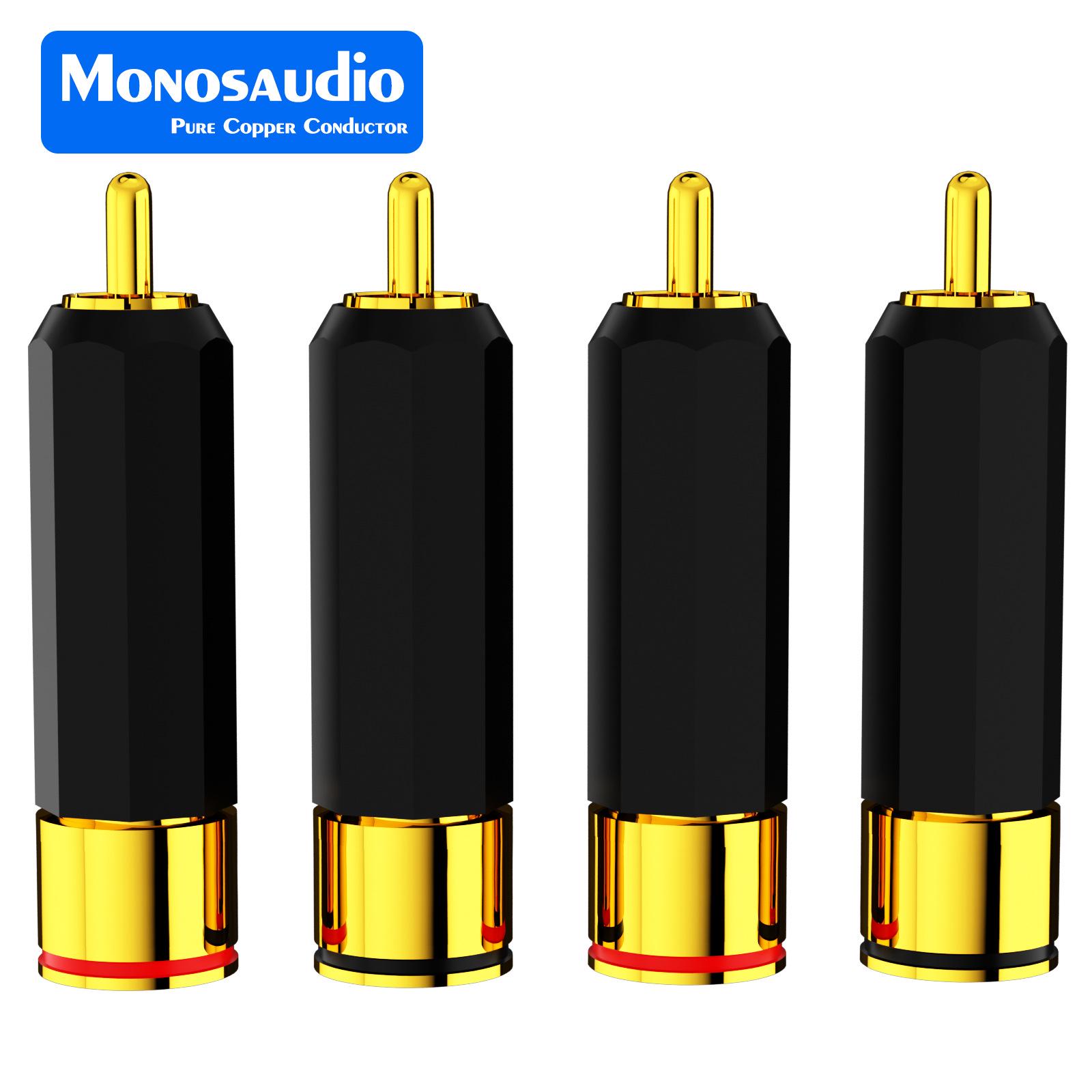 

Monosaudio Чистая медь Золото/Родий RCA Лотос Штекер для ламповых усилителей - Беспаечный аудиоразъем.