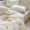COMOLIVING Washed Cotton Rainbow Plaid Bedding Set