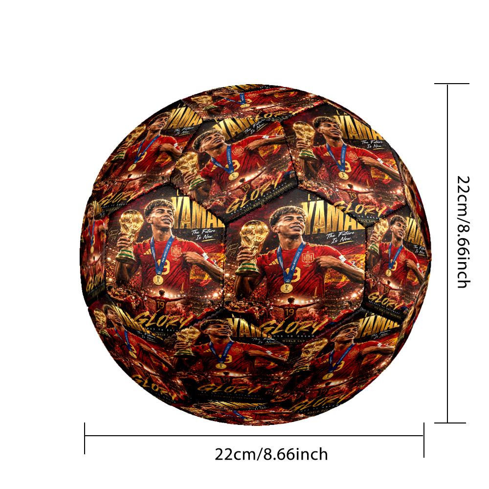 Lamine Yamal 19 Catalan Comet Soccer Legend Size 5 Football Machine-Stitched Indoor/Outdoor Training and Matches for Football Accessories