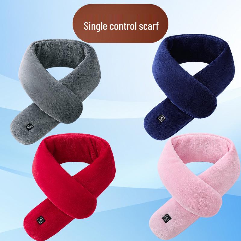 Smart Heated Scarf with Vibration Massage for Men & Women - Winter Neck Warmer, Solid Color