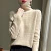 Women's Cashmere Sweater Qinghe Cashmere 30% Cashmere 70% Wool Autumn and Winter Pullover Warm and Fashionable