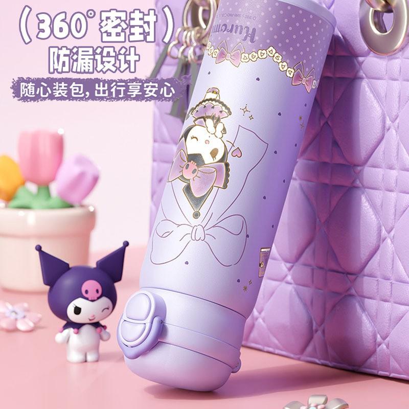 316 Stainless Steel Insulated Kids Water Bottle With Straw Flip Lid - Hello Kitty Kuromi Cinnamoroll My Melody Designs