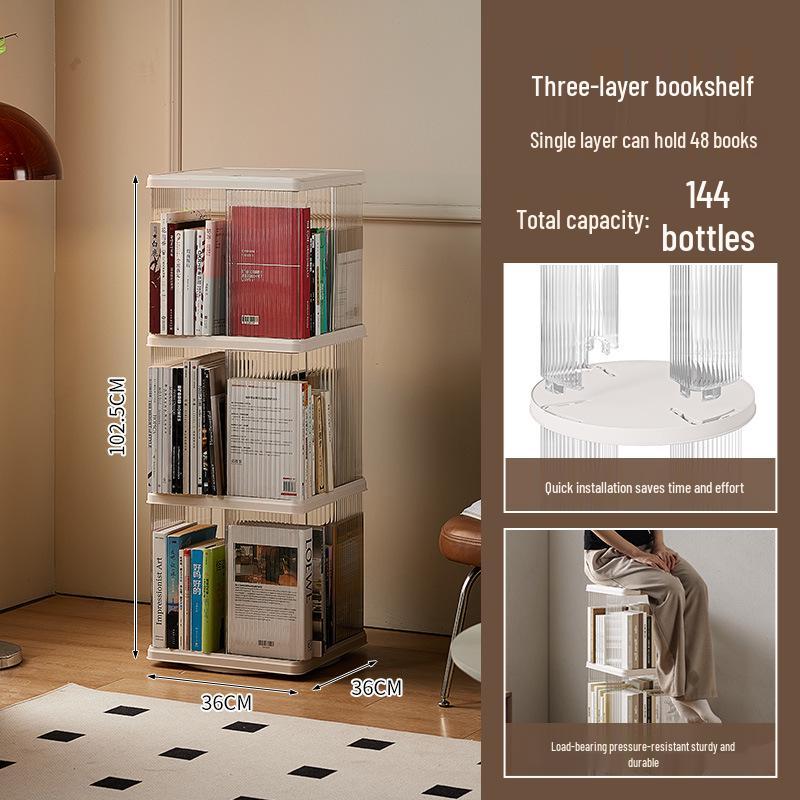 360° Rotating Children's Bookshelf - Large Capacity Multi-Layer Floor-Standing Storage for Living Room