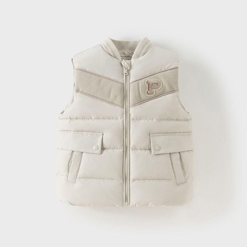 David Bella Children s down Vest 2026 Winter Boys  Academy Style Three-Proof Warm Antibacterial Fleece Vest Class a Coral Gray [Ready Stock] 140