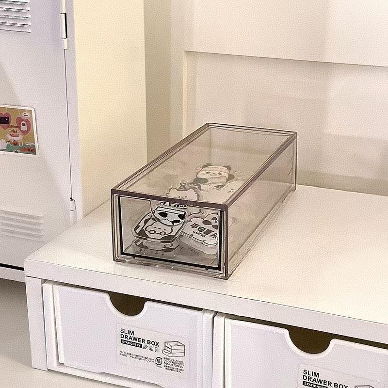 Large Capacity Multifunctional Acrylic Desk Organizer with Transparent Drawer