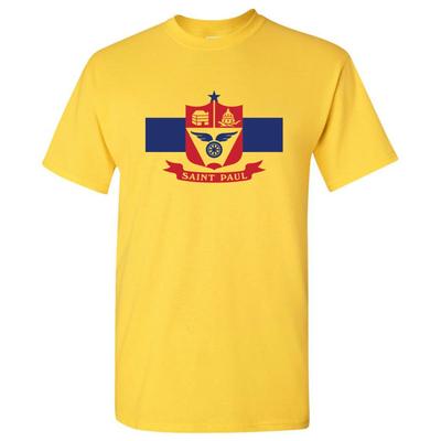 St Paul US City Flag Basic Cotton T-Shirt - Gold