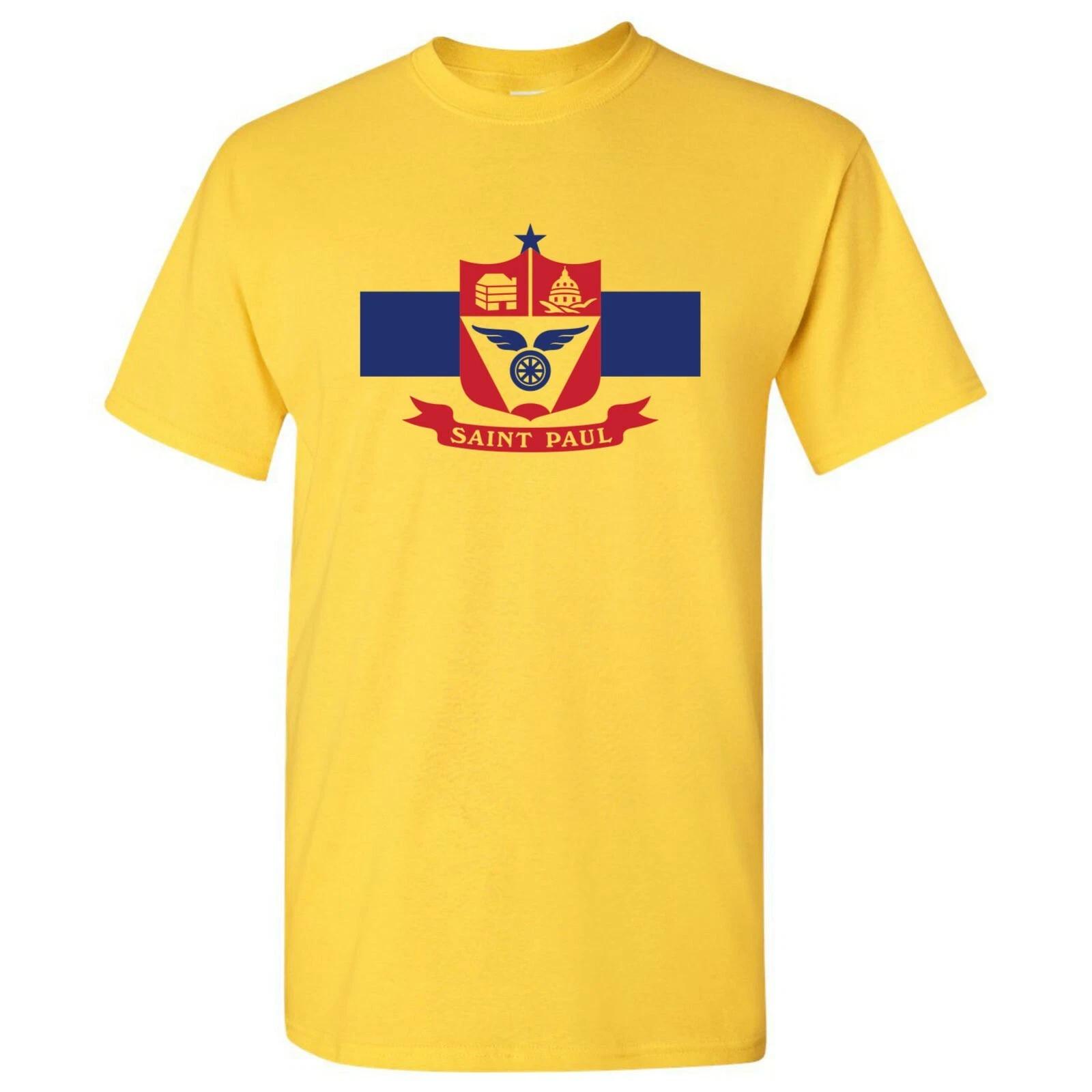 

St Paul US City Flag Basic Cotton T-Shirt - Gold 2XL
