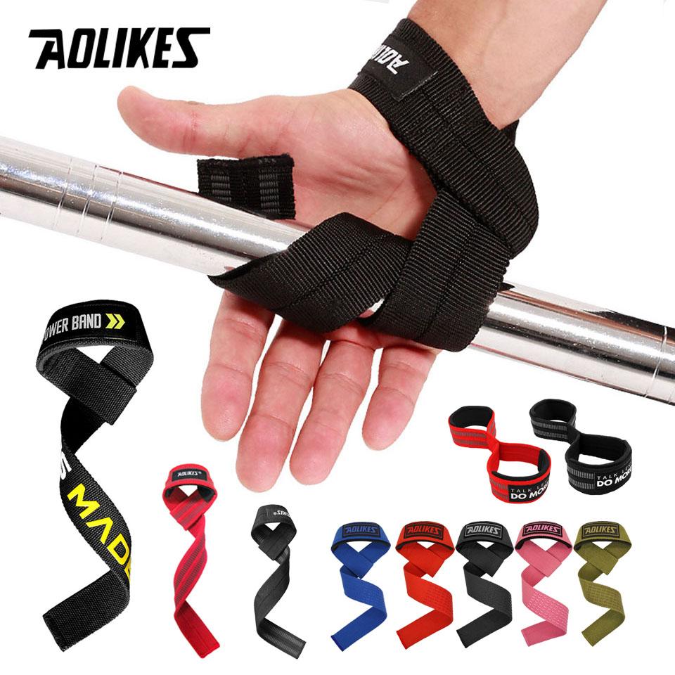 Aolikes Weightlifting Straps 1 Pair Lifting Wrist Anti-Slip Strength Training Strap Deadlifts Crossfit Hand Grips Wrist Support