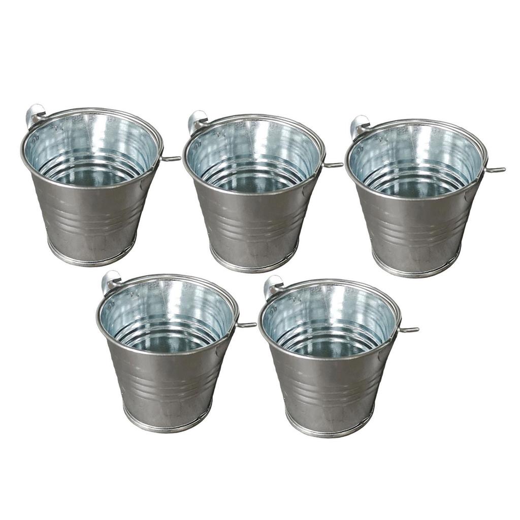 5x Small Metal Buckets Decor Crafts Planters with Handle Versatile Creative Plant Pots for Party Supplies Gift Patio Yard Garden
