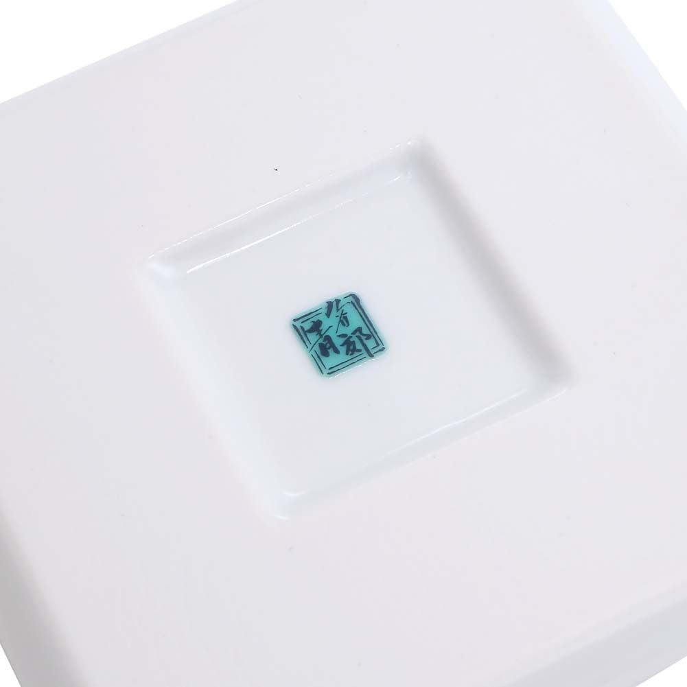 Made in Kutani Kutani Gosai ceramic square flat auspicious plum and chrysanthemum wedding grand opening Japan, ware, (five colors), porcelain,