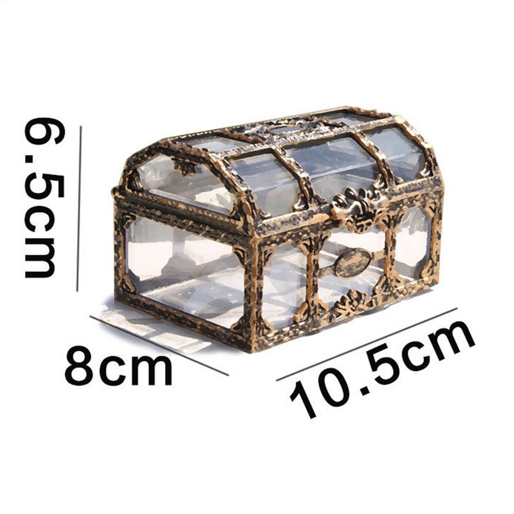 Transparent Pirate Treasure Box Jewelry Organizer Box Plastic Storage Box Container Ring Jewelry Box Desk organizers Money Box