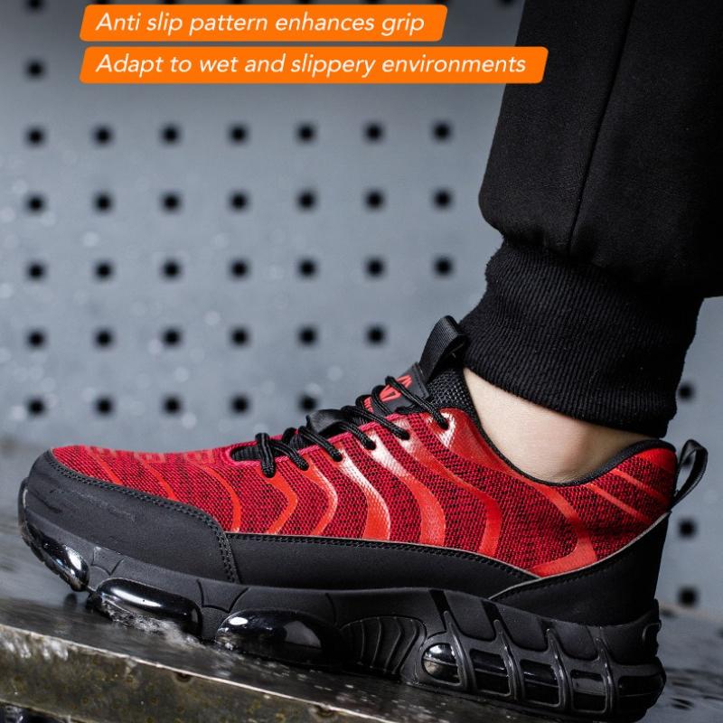 Steel Toe Shoes for Men Indestructible Work Shoes Lightweight Steel Toe Sneakers Women Puncture Proof Non Slip Safety Zapatos