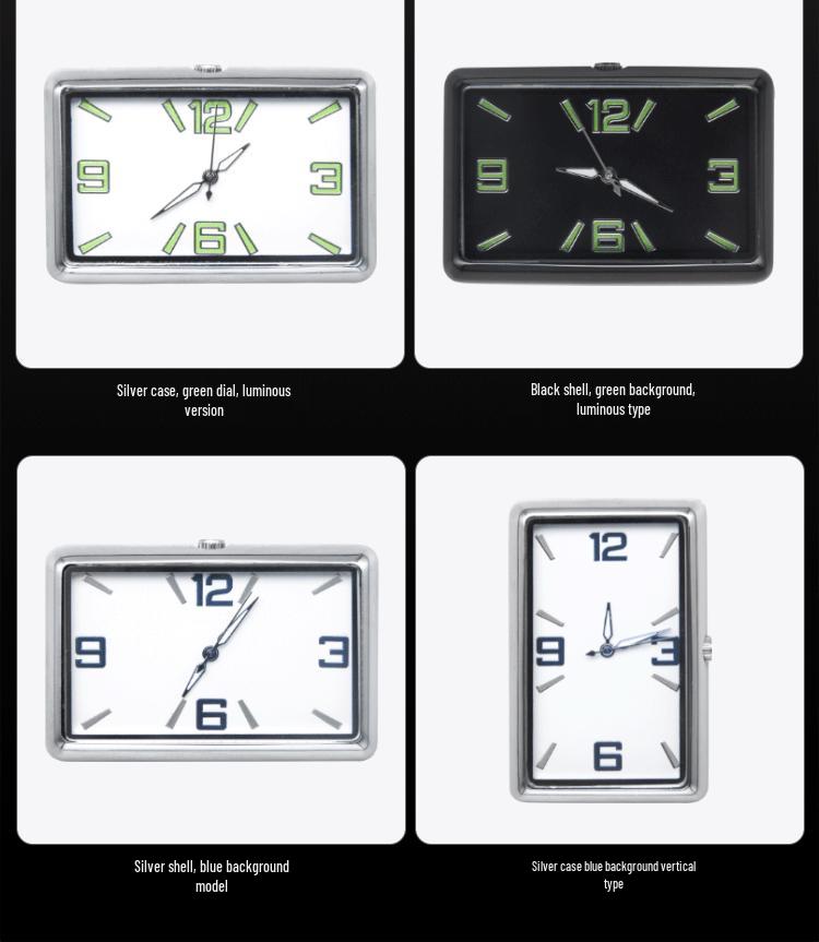Personalized Square Quartz Car Clock - One-Button Start, Creative and Versatile Placement