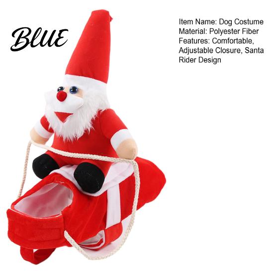 Breathable Pet Clothing Santa Rider Dog Costume, Christmas Outfit, Adjustable Closure, Funny Festival Costume Apparel for Small To Medium Dogs,