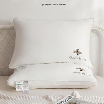 All-Cotton Embroidered Pillow with 20% Soybean Fiber Core - Hotel Quality, Ideal for Home and Students, Free Shipping