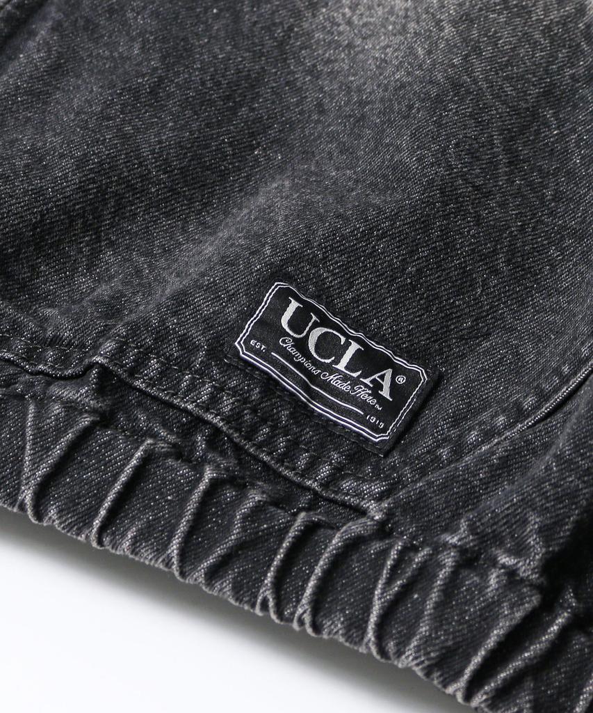 UCLA Unisex Washed Denim Work Hooded Jumper [Dk-Grey] (Uc9Uj20)